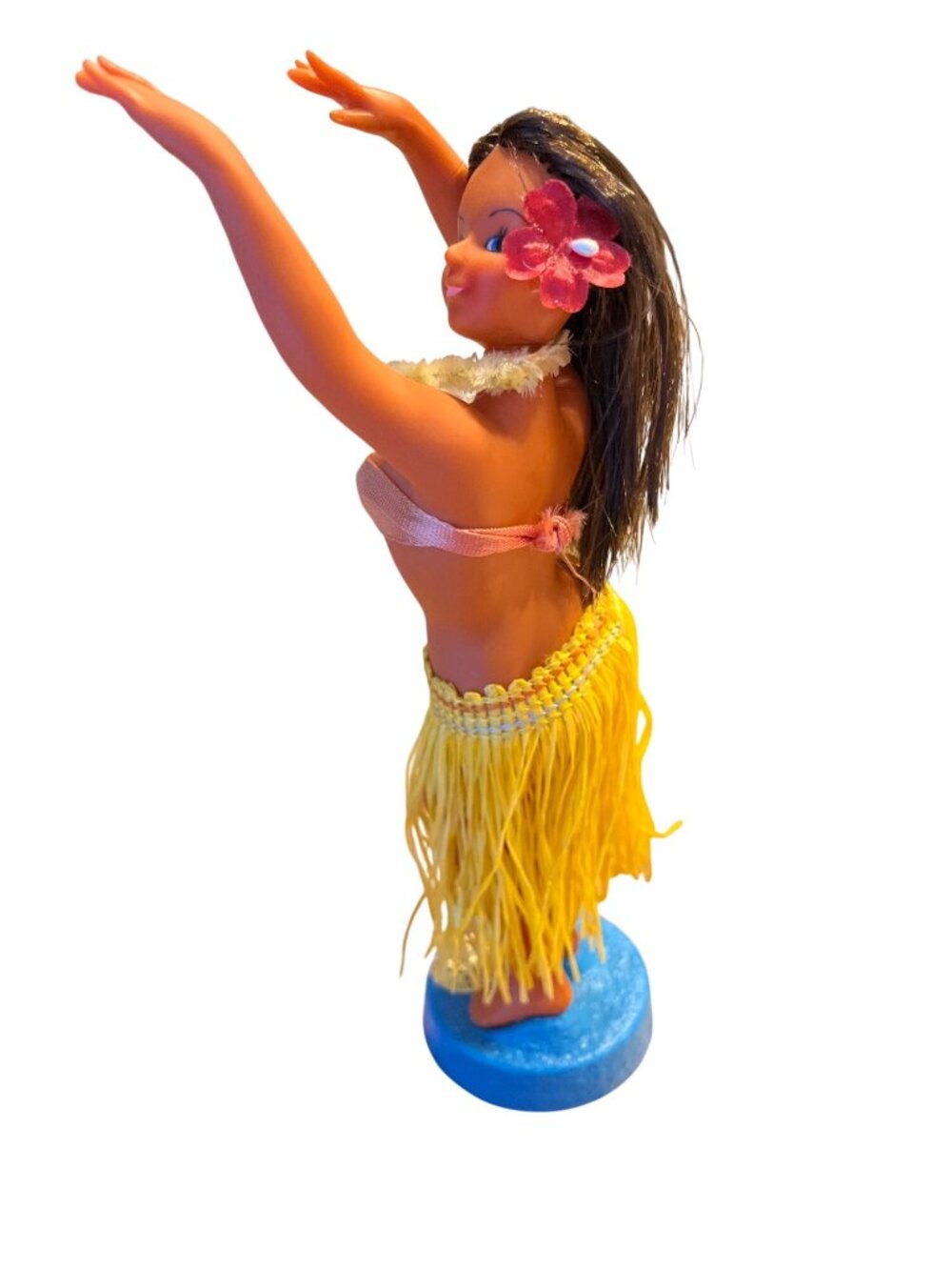 Vtg Aloha Hawaii Hawaiian Hula Girl Dashboard Doll Grass Skirt & Lei - Picture 2 of 8